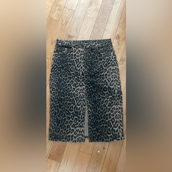 Zara denim midi skirt with slit - Picture 1 of 2